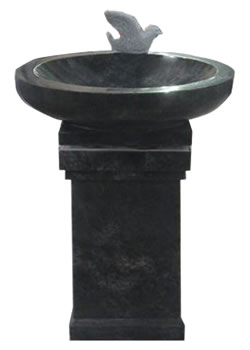 Birdbath on Square Pedestal